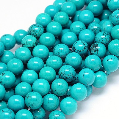 Natural Magnesite Round Bead Strands TURQ-E022-38B-12mm-1
