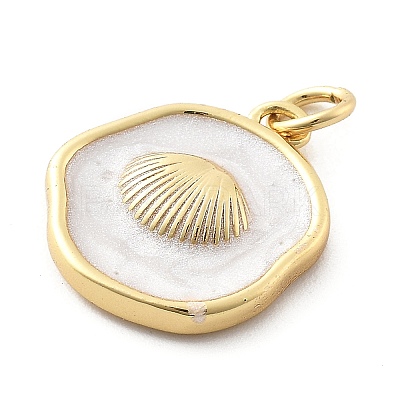 Ocean Theme Brass Enamel Pendants KK-Q029-01J-G-1