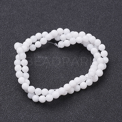 Natural White Jade Beads Strands GSR4mmC067-1