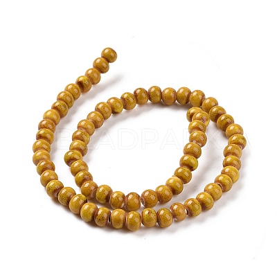 Handmade Fancy Antique Glazed Porcelain Ceramic Round Beads Strands PORC-L019-6mm-02-1