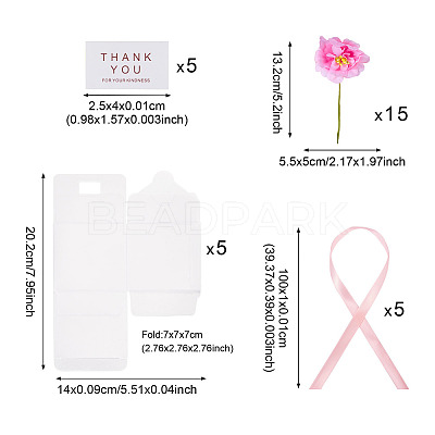 Clear PVC Candy Gift Packaging Boxes with Ribbon & Artificial Flower CON-TAC0001-20A-1