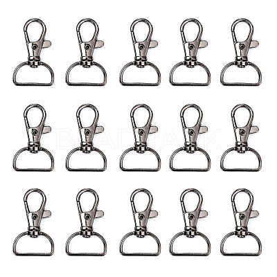 Zinc Alloy Swivel D Rings Lobster Claw Clasps X1-E341-8-B-1