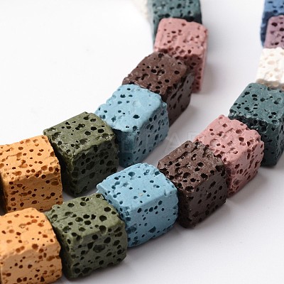 Dyed & Natural Lava Rock Bead Strands G-L435-01-8mm-1