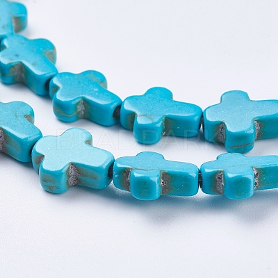 Synthetic Turquoise Beads Strands G-E474-02A-12x16m-1