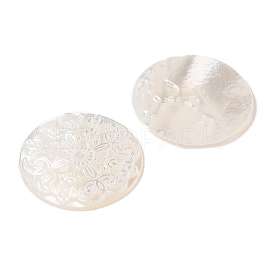 Natural White Shell Cabochons SSHEL-C012-12-1