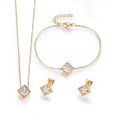 304 Stainless Steel Jewelry Sets SJEW-H137-25G-1