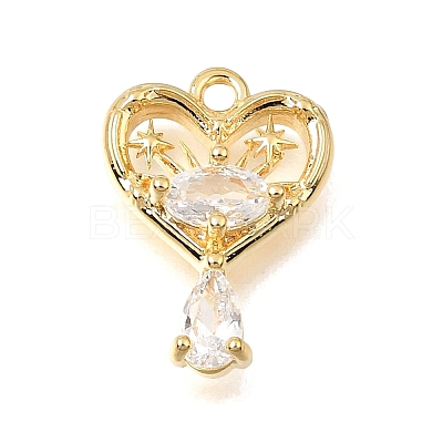 Brass Micro Pave Clear Cubic Pendants CU-CBA1682-06C-G-1