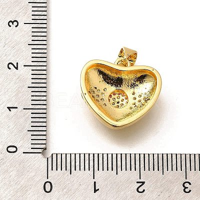 Rack Plating Brass Micro Pave Cubic Zirconia Pendants KK-L226-001G-05-1
