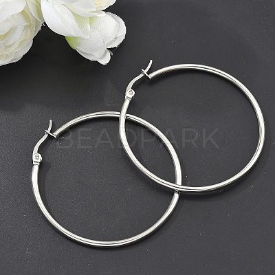 Tarnish Resistant 304 Stainless Steel Big Hoop Earrings LS-EJEW-F105-06P-1