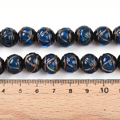 Handmade Gold Sand Lampwork Beads LAMP-N026-01D-1