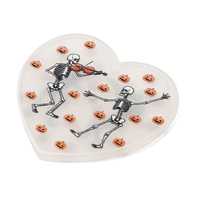 Halloween Luminous Printed Transparent Acrylic Pendants OACR-B055-01B-1