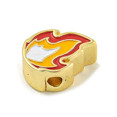 Rack Plating Brass Enamel Beads KK-U029-22G-07-1