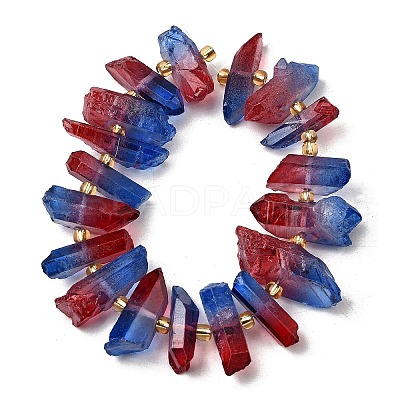 Electroplated Natural Quartz Crystal Beads Strands G-F800-D08-1