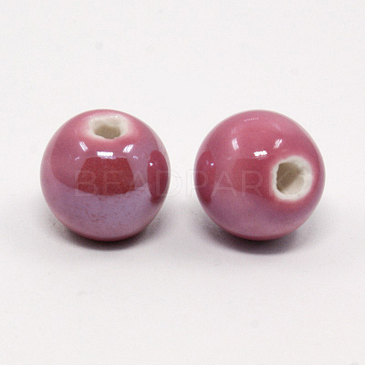 Glazed Porcelain Beads PORC-D001-12mm-06-1