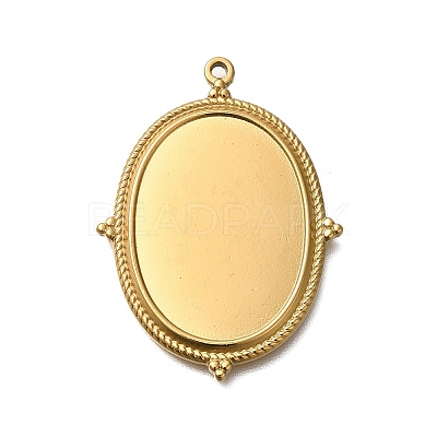 Ion Plating(IP) 304 Stainless Steel Pendant Cabochon Settings X-STAS-H225-03G-1