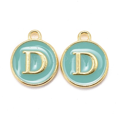 Golden Plated Alloy Enamel Charms X-ENAM-S118-05D-1