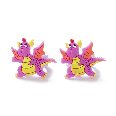 PVC Plastic 3D Dinosaur Finger Ring RJEW-I081-01-1