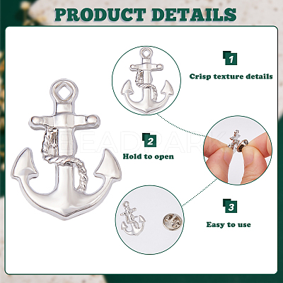 6Pcs Alloy Lapel Pin Backs JEWB-DC0001-23P-1