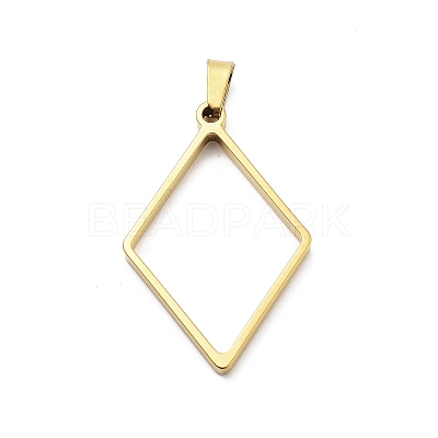 304 Stainless Steel Open Back Bezel Pendants STAS-Z091-05G-01-1