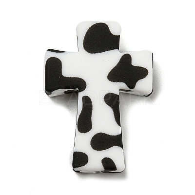 Cross with Cow Silicone Focal Beads SIL-G006-02D-1