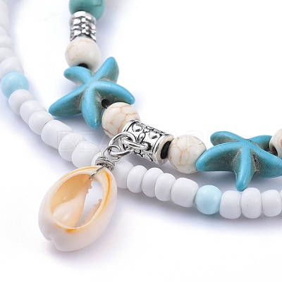 Cowrie Shell Anklets AJEW-AN00244-1