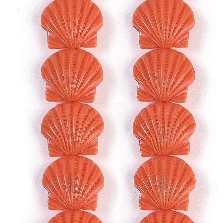 Synthetic Coral Dyed Carved Beads Strands CORA-K009-05B-02-1