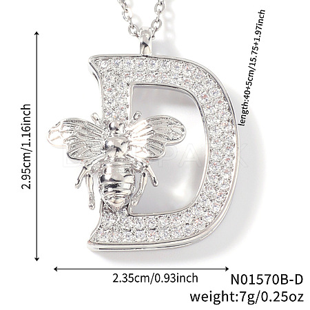 Brass Micro Pave Clear Cubic Zirconia Pendant Necklaces FS-WG7BC7F-04-1