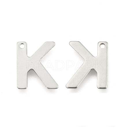 Tarnish Resistant 304 Stainless Steel Letter Charms STAS-O072-K-1