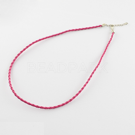Trendy Braided Imitation Leather Necklace Making NJEW-S105-005-1