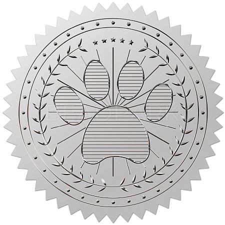 34 Sheets Silver Foil Embossed PET Picture Sticker DIY-WH0528-019-1