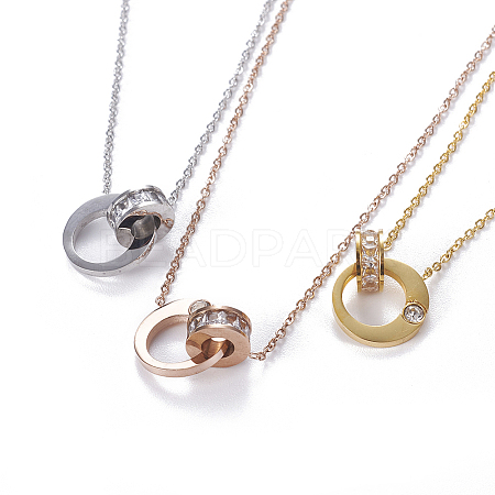 304 Stainless Steel Pendant Necklaces NJEW-O118-11-1