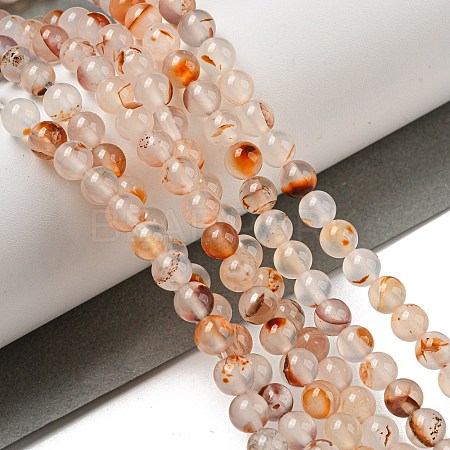 Natural Red Dendritic Agate Beads Strands G-A232-A02-02-1