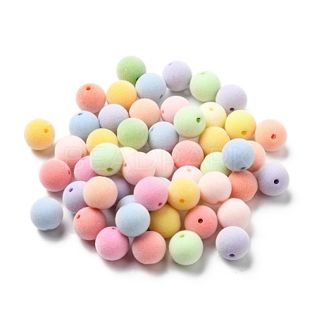 Flocky Acrylic Beads OACR-T005-27-14mm-1
