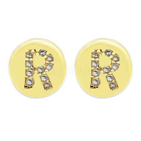 Brass Micro Pave Clear Cubic Zirconia Beads KK-T030-LA843-RX3-1