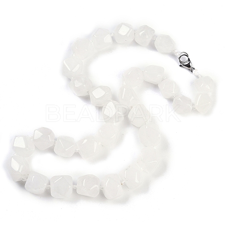 Natural Quartz Crystal Nuggets Beaded Necklaces for Women Men NJEW-K388-01D-1