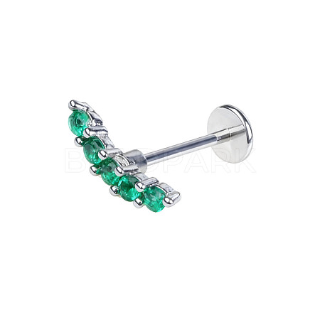 316L Surgical Stainless Steel Pave Green Cubic Zirconia Cartilage Earrings FS-WGC0A44-11-1