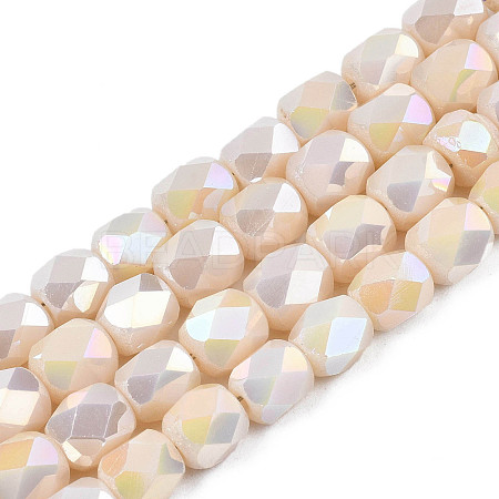 Electroplate Glass Beads Strands X-EGLA-N002-13-A11-1