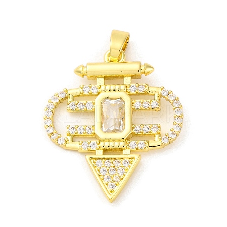 Brass Pendants with Cubic Zirconia KK-D536-02G-1