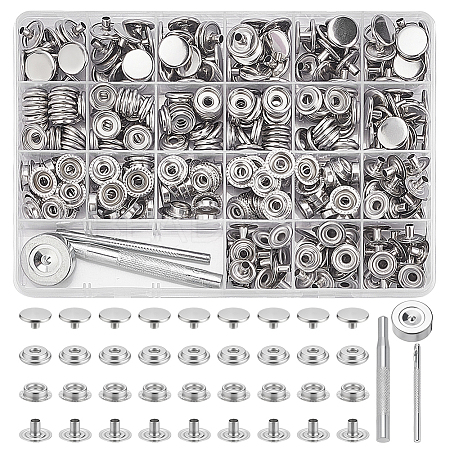 Removable Zinc Alloy Snap Button Sets TOOL-WH0059-126A-1