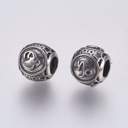 316 Surgical Stainless Steel European Beads STAS-F195-128P-02-1