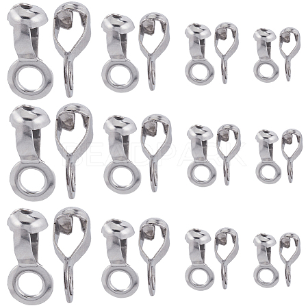 80Pcs 4 Styles 304 Stainless Steel Ball Chain Connectors FIND-SC0011-11-1