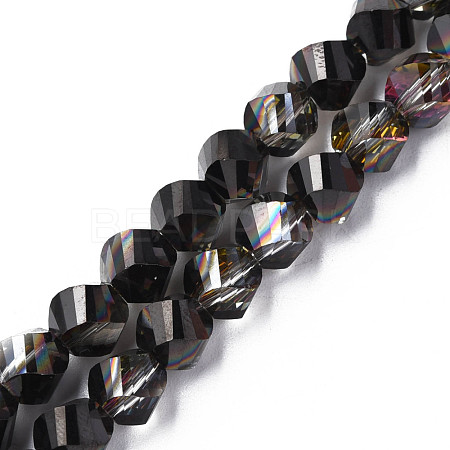 Electroplate Transparent Glass Beads Strands EGLA-N002-39-D02-1