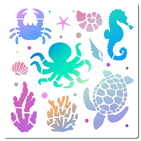 PET Plastic Hollow Out Drawing Painting Stencils Templates DIY-WH0244-233-1