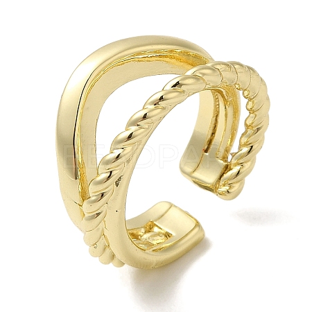 Brass Open Cuff Rings RJEW-Q778-45G-1