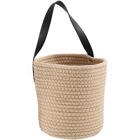 Woven Cotton Storage Baskets AJEW-WH20054-010B-1