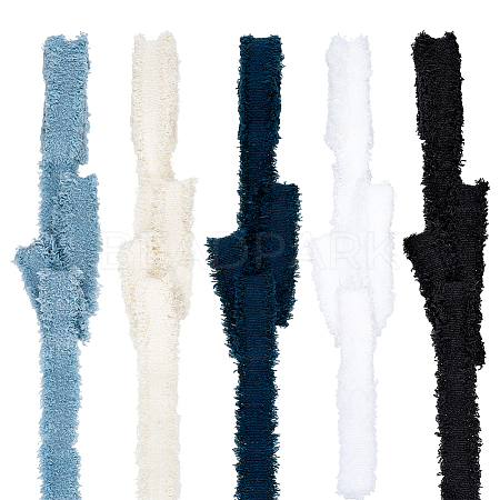10 Yards 5 Colors Polyester Raw Edge Lace Trim SRIB-PH0001-86-1
