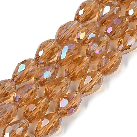 Transparent Electroplate Glass Beads Strands EGLA-N013-T6mm-B21-1