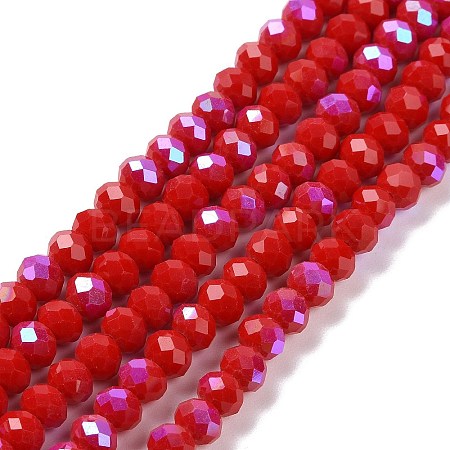Electroplate Opaque Solid Color Glass Beads Strands EGLA-A044-P3mm-L22-1