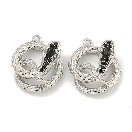 Brass Micro Pave Cubic Zirconia Pendants KK-S386-23P-01-1