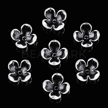 4-Petal Transparent Acrylic Bead Caps X-FACR-T001-09A-1